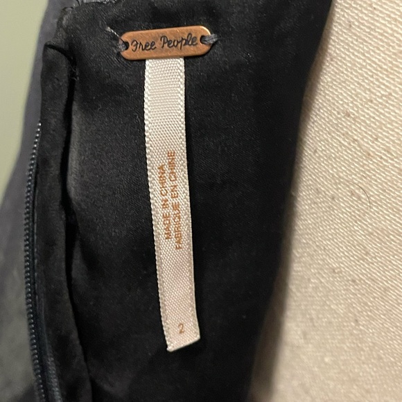 NWOT Free People Gray Sheer Sleeve Dress - Picture 3 of 3